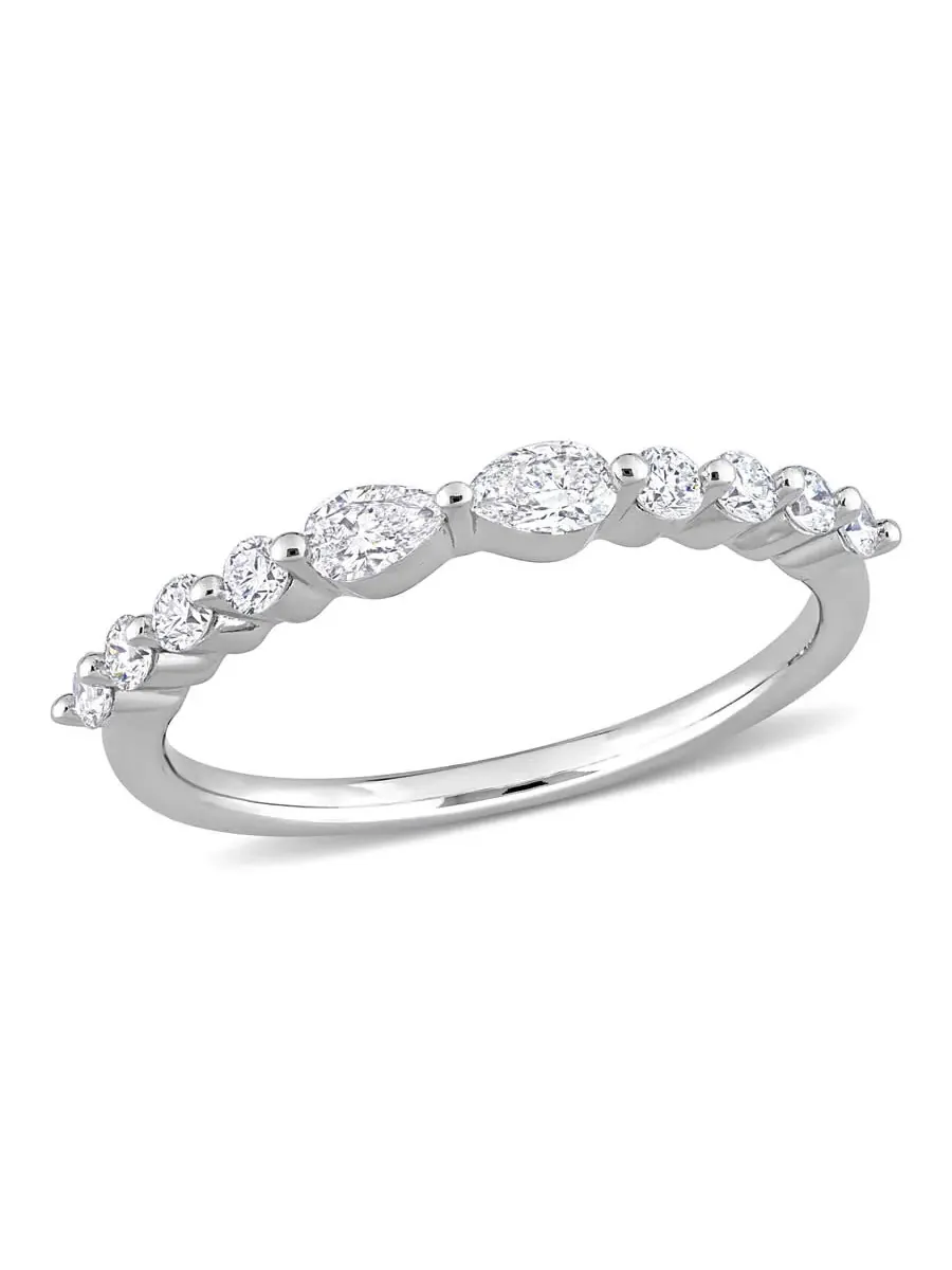 Созданное Forever 5/8 CT TGW лабораторно выращенное бриллиантовое кольцо из серебра с родиевым — изображение 1 из 6