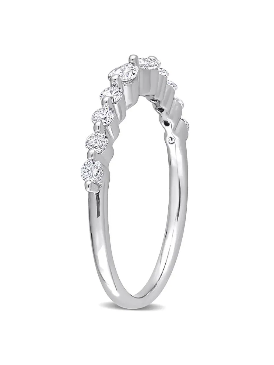 Созданное Forever 5/8 CT TGW лабораторно выращенное бриллиантовое кольцо из серебра с родиевым — изображение 2 из 6