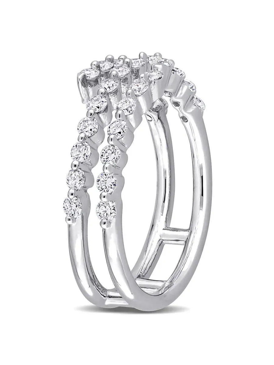 Созданное навсегда кольцо с алмазной катушкой 5/8 CT TGW, изготовленное в лаборатории, из серебра с — изображение 2 из 6