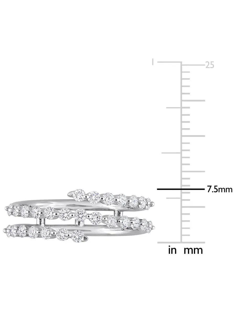 Созданное навсегда кольцо с алмазной катушкой 5/8 CT TGW, изготовленное в лаборатории, из серебра с — изображение 3 из 6