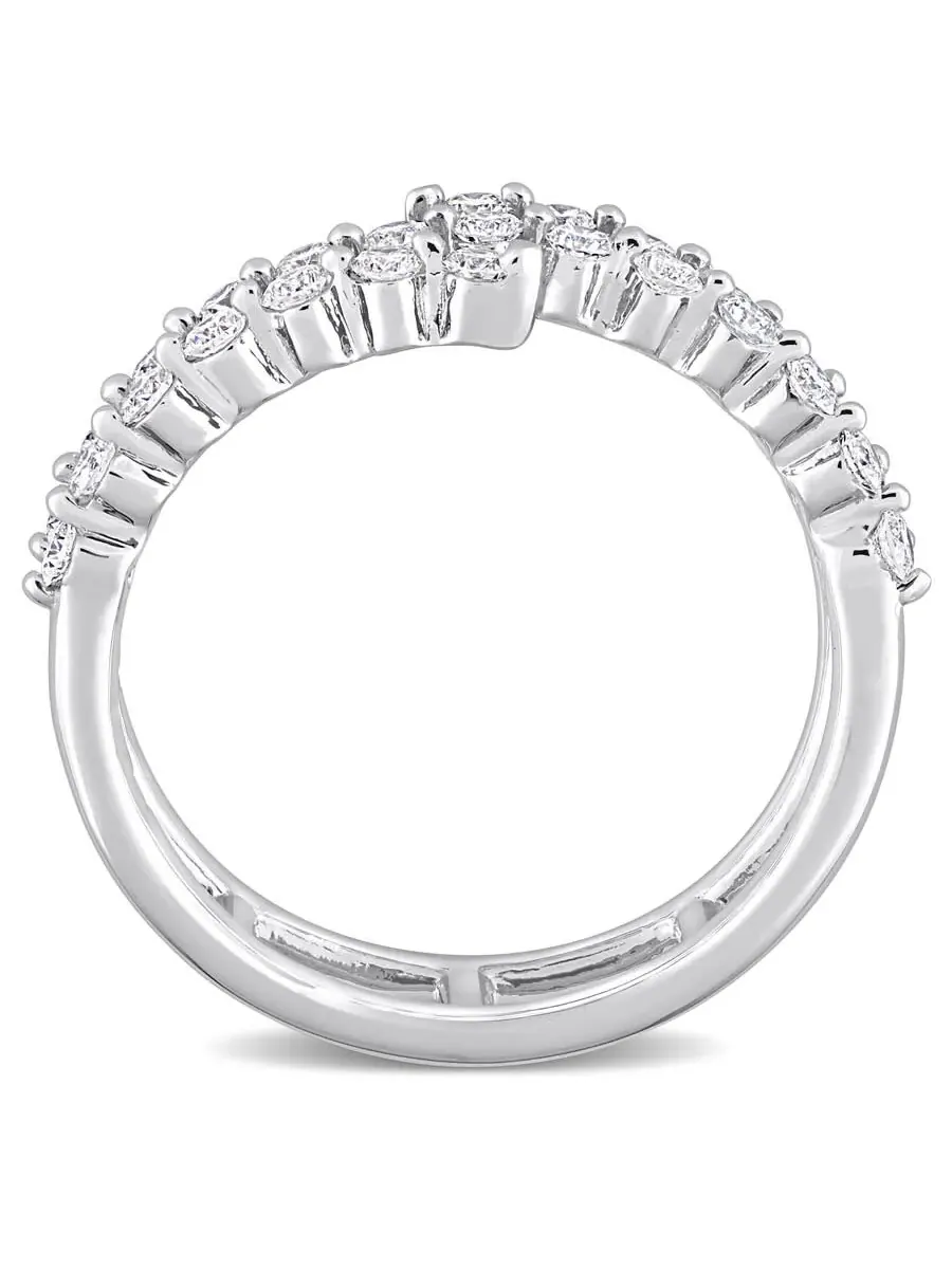 Созданное навсегда кольцо с алмазной катушкой 5/8 CT TGW, изготовленное в лаборатории, из серебра с — изображение 4 из 6