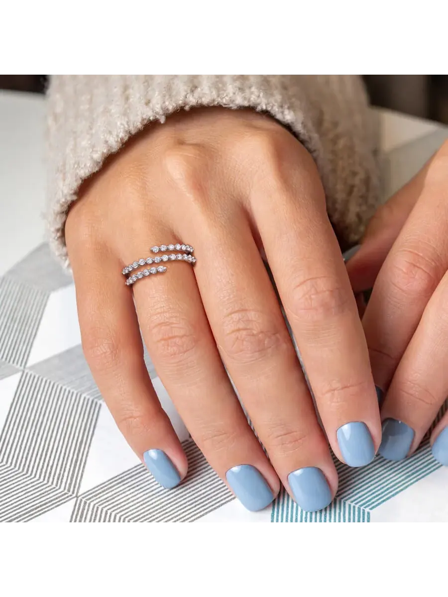 Созданное навсегда кольцо с алмазной катушкой 5/8 CT TGW, изготовленное в лаборатории, из серебра с — изображение 6 из 6
