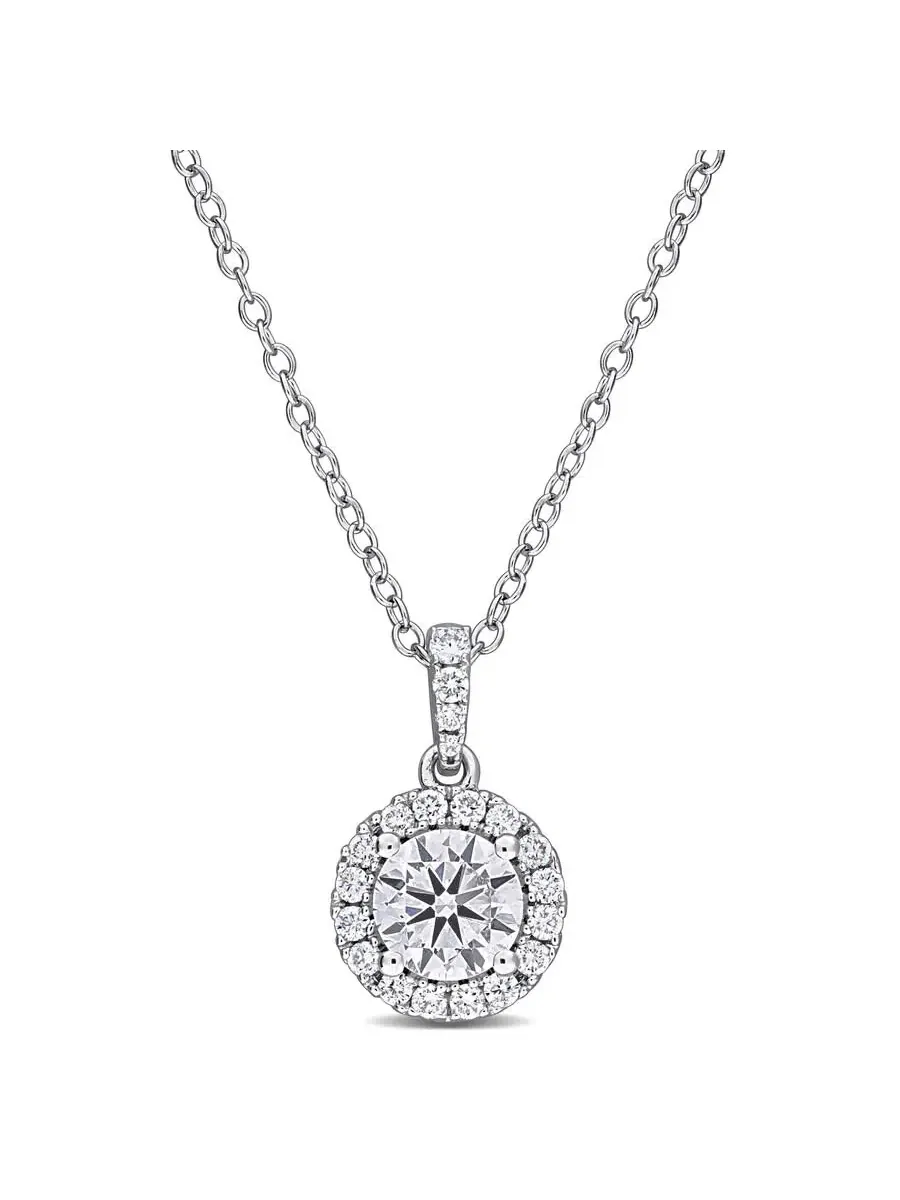 Подвеска-орбит с выращенным в лаборатории бриллиантом Forever 7/8CT TGW с цепочкой из серебра 925
