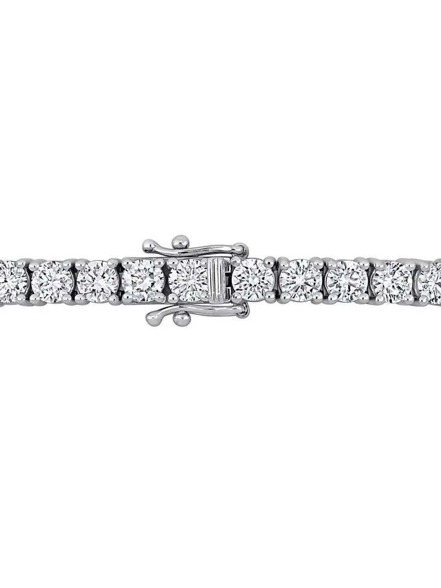 Созданный Forever 9 2/5 CT TW Лабораторно выращенный алмазный теннисный браслет из белого золота 14 — изображение 2 из 5