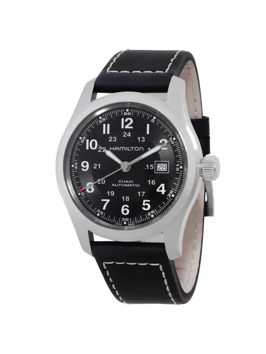 Мужские часы Hamilton Khaki Field с автоматическим механизмом и черным циферблатом H70605733 — изображение 1 из 3