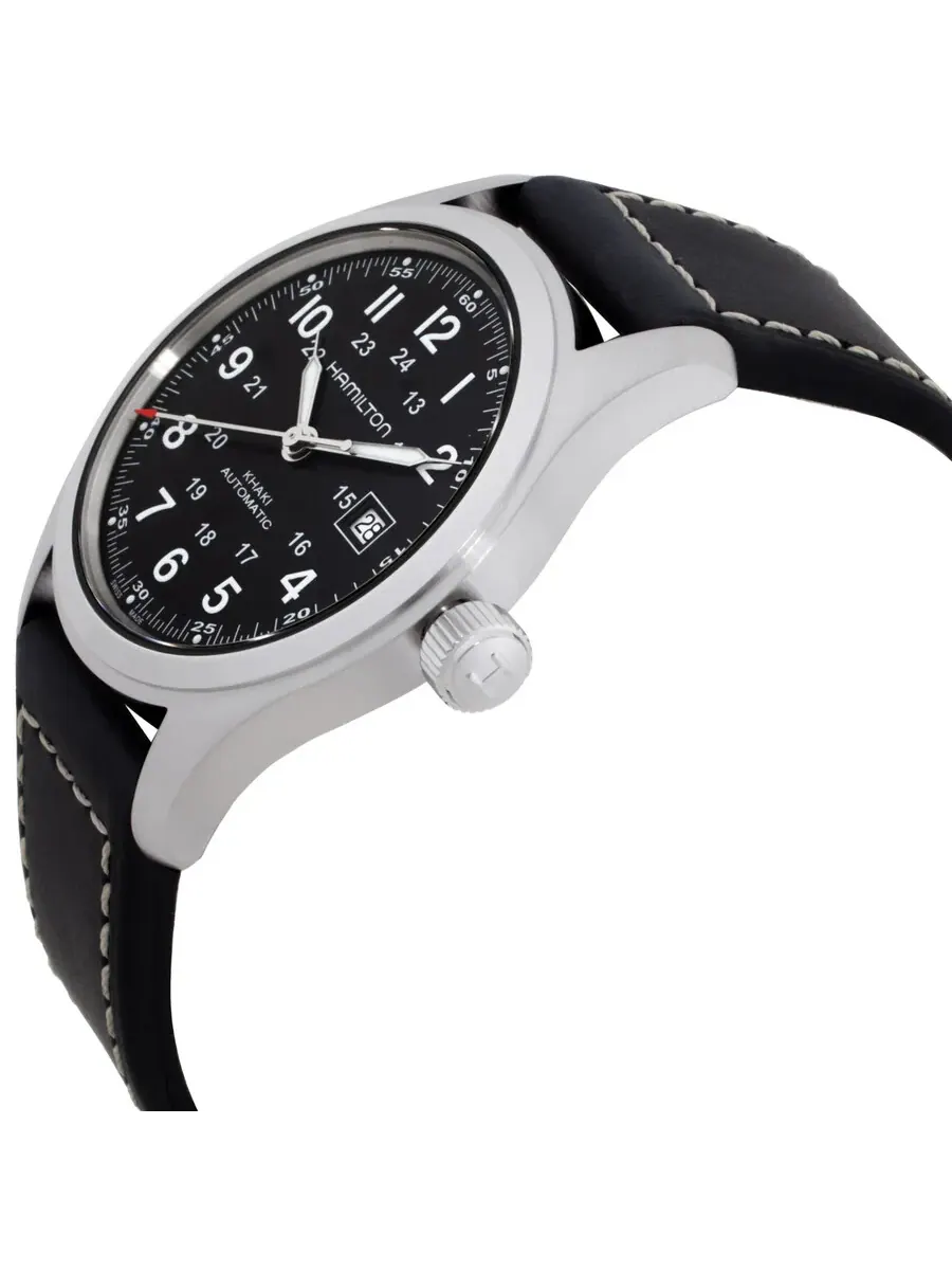 Мужские часы Hamilton Khaki Field с автоматическим механизмом и черным циферблатом H70605733 — изображение 2 из 3