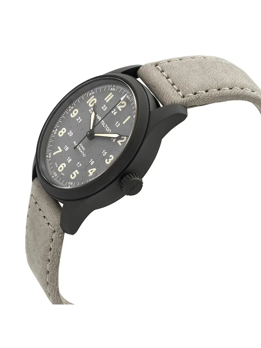 Мужские часы Hamilton Khaki Field с автоматическим механизмом и серым циферблатом H70215880 — изображение 2 из 3
