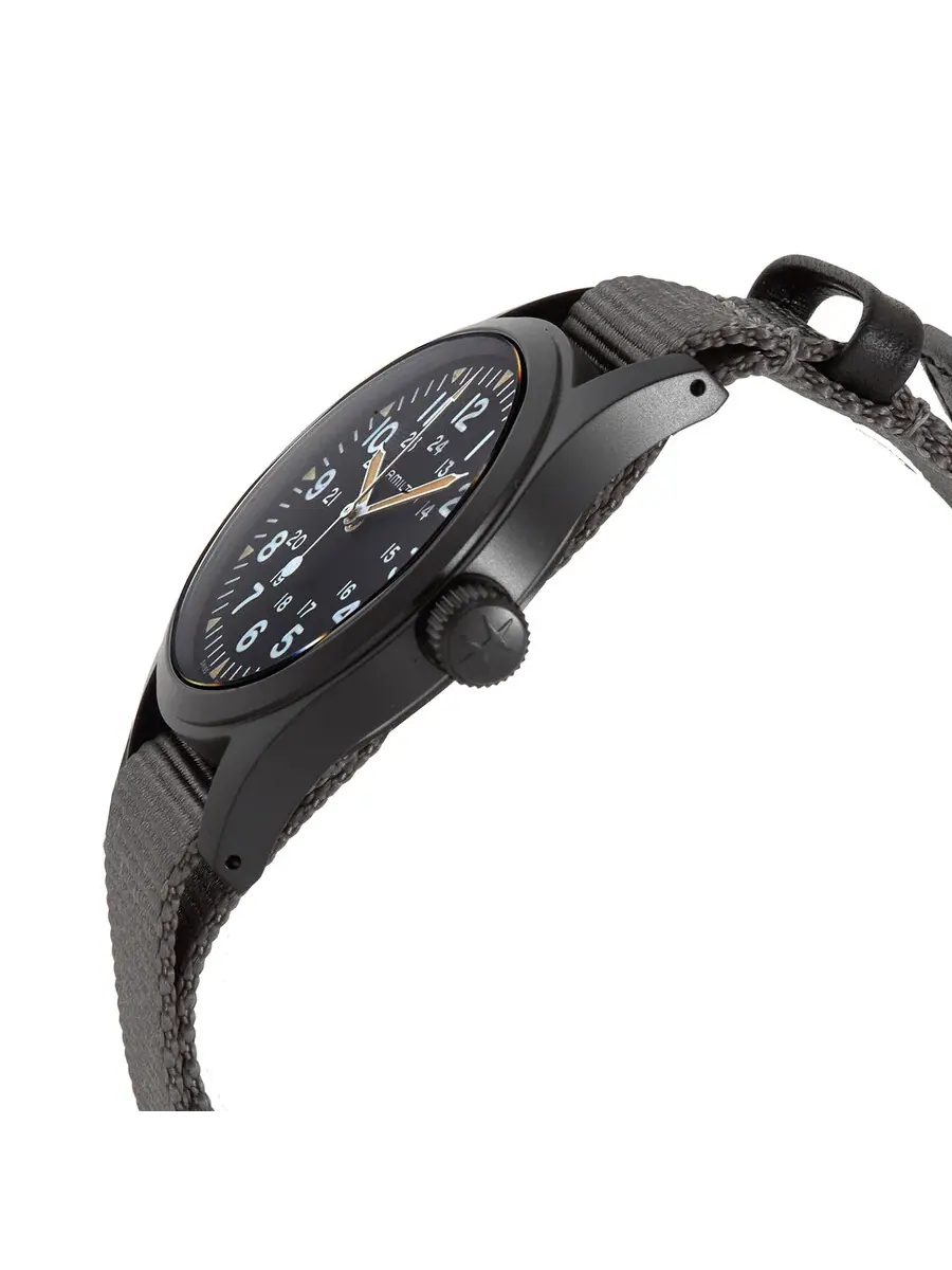 Мужские часы Hamilton Khaki Field Hand Wind с черным циферблатом H69409930 — изображение 2 из 3, оттенок черный