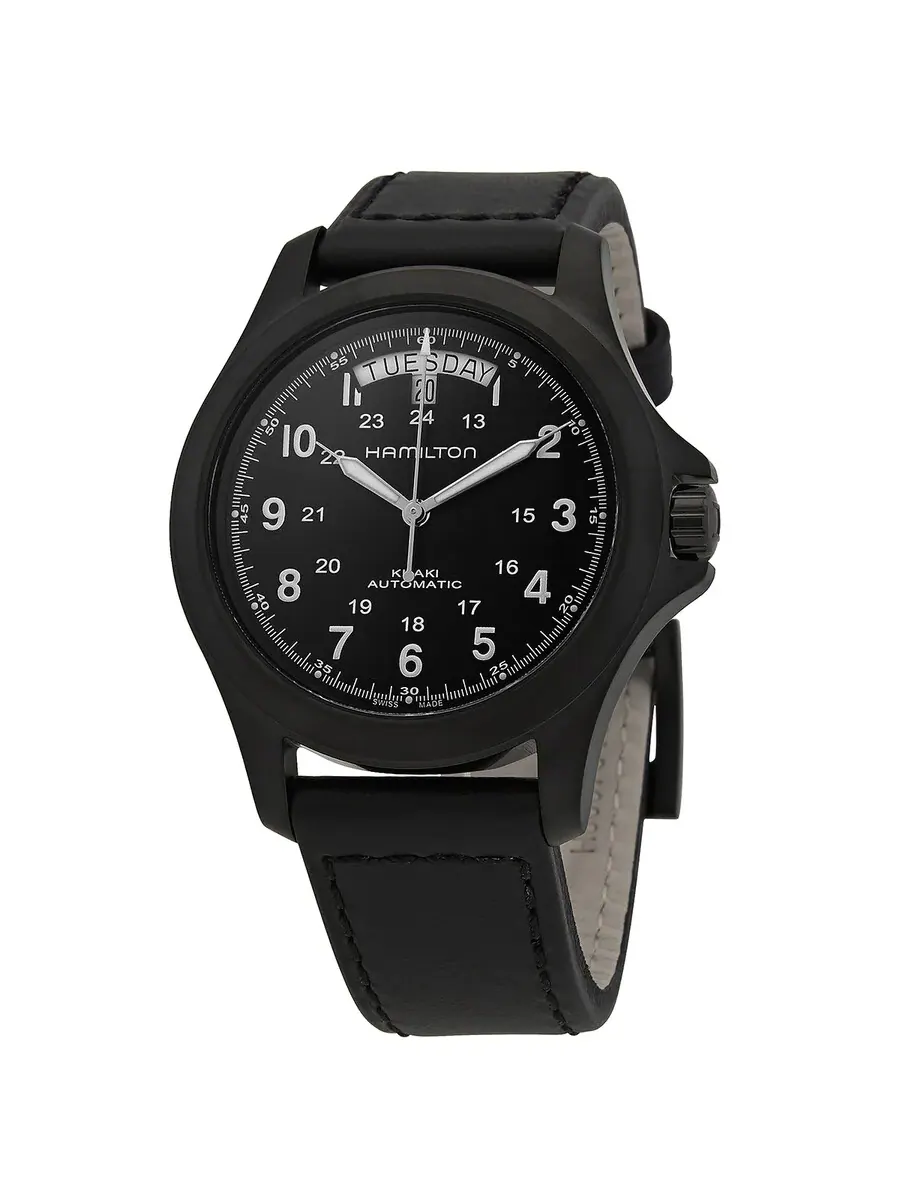 Мужские часы Hamilton Khaki Field King Automatic с черным циферблатом H64465733 — изображение 1 из 3, оттенок черный