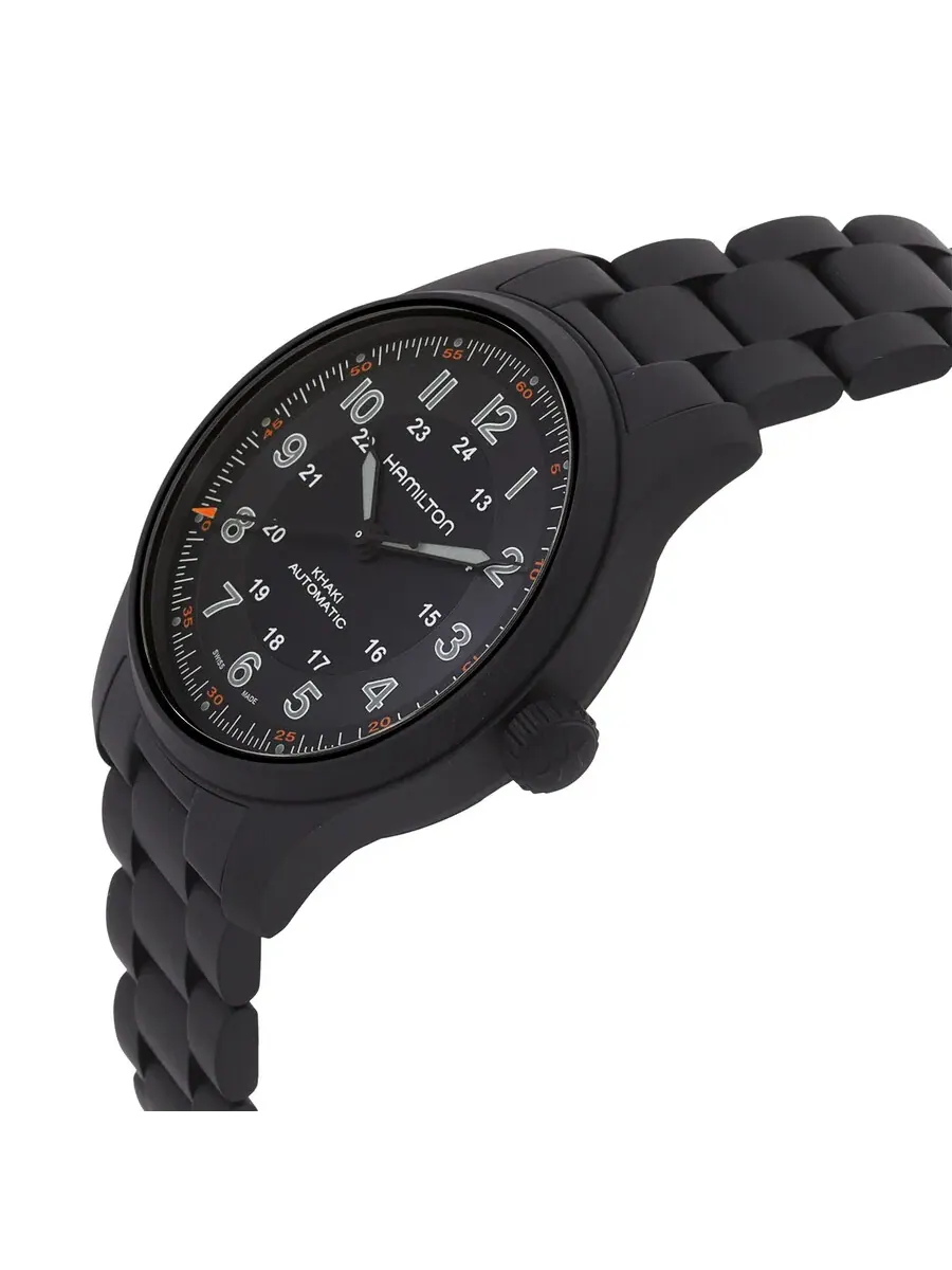 Мужские автоматические часы Hamilton Khaki Field Titanium с черным циферблатом, модель H70665130 — изображение 2 из 3