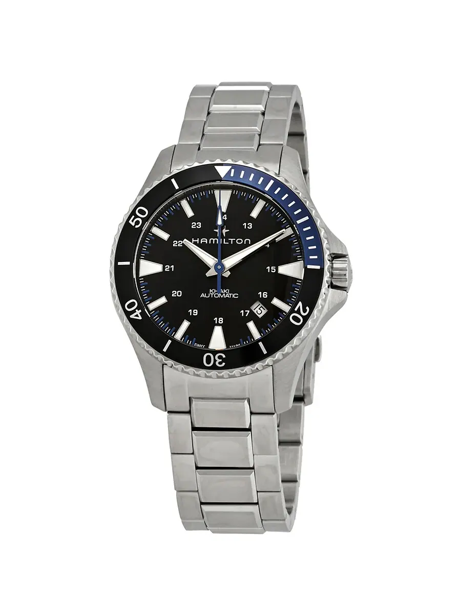 Мужские часы Hamilton Khaki Navy Scuba Automatic с безелем Batman H82315131 — изображение 1 из 3, оттенок черный синий