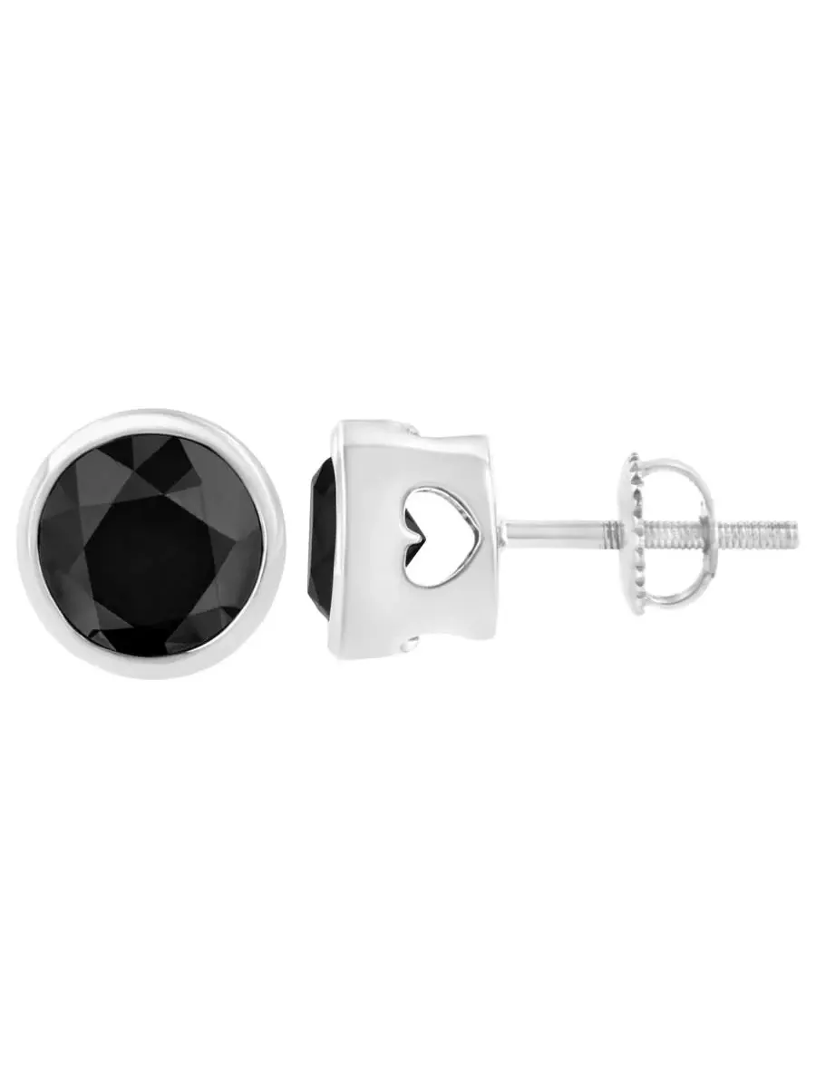 Серьги-гвоздики Haus of Brilliance из белого золота 14K с черным бриллиантом 3 карат всего, с — изображение 4 из 6