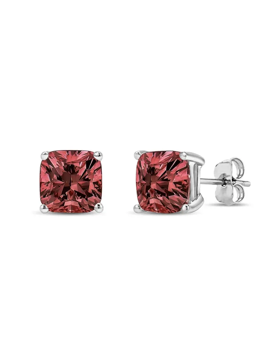 Серьги-гвоздики Haus of Brilliance из белого золота 14K с лабораторно выращенными розовыми — изображение 1 из 5