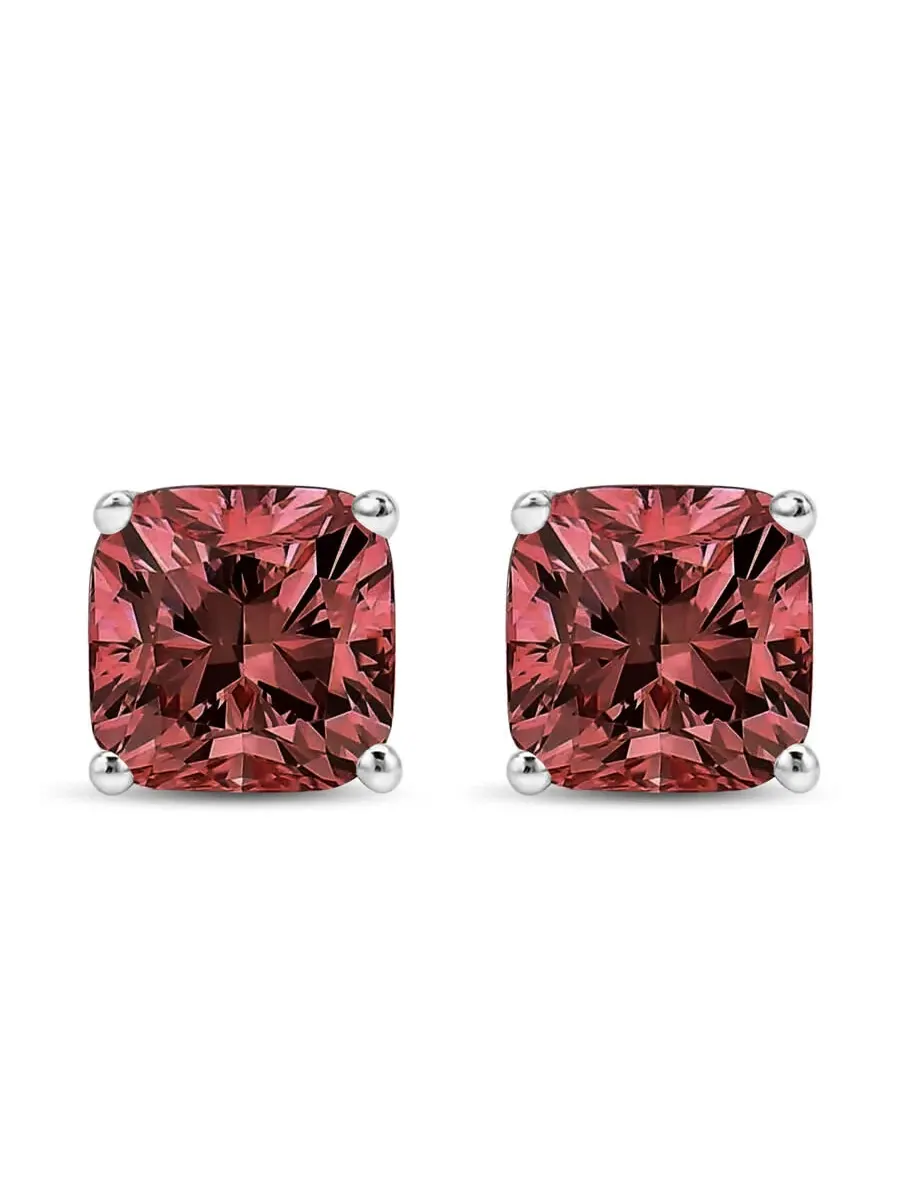 Серьги-гвоздики Haus of Brilliance из белого золота 14K с лабораторно выращенными розовыми — изображение 2 из 5