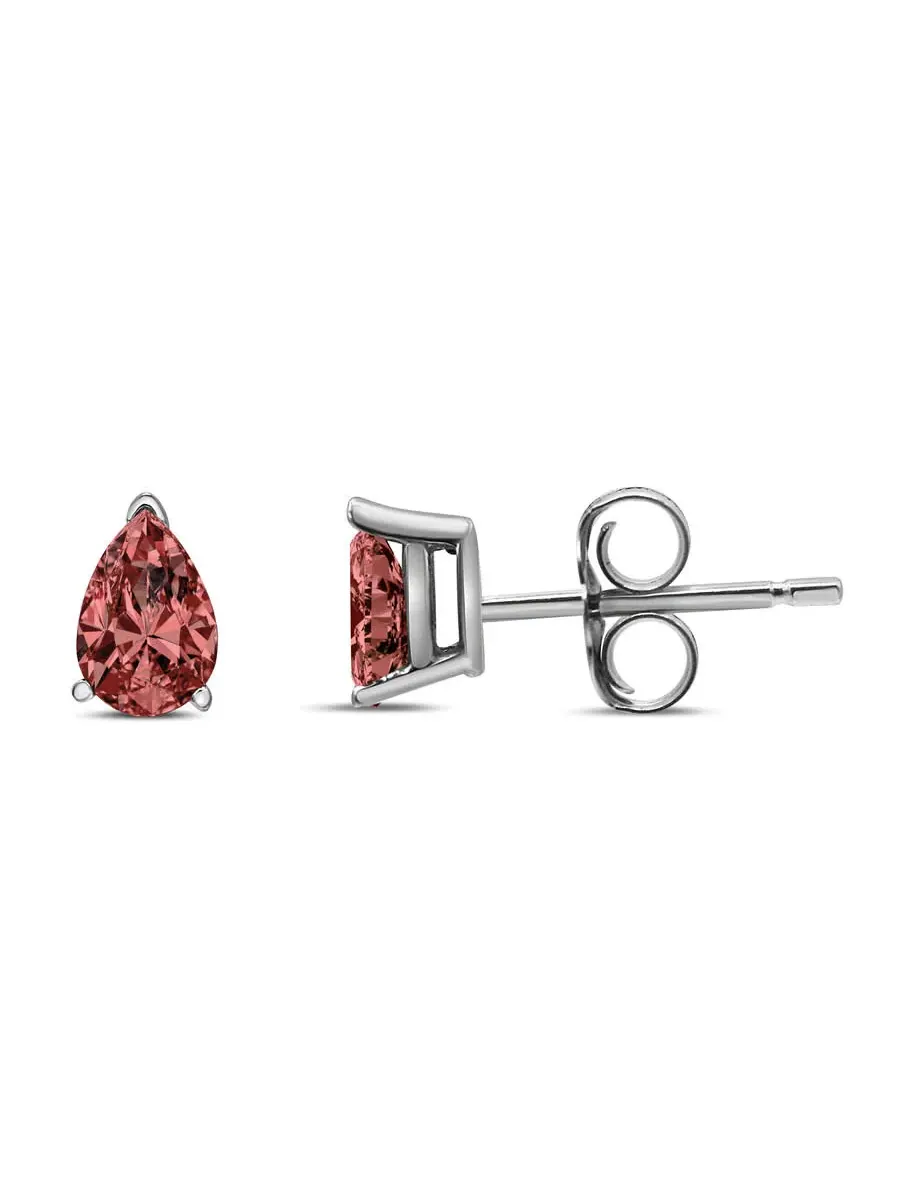 Серьги-гвоздики Haus of Brilliance из белого золота 14K с лабораторно выращенными розовыми — изображение 3 из 5