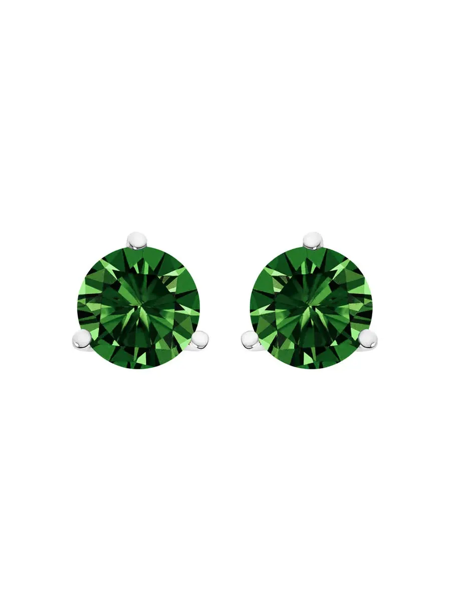 Серьги-гвоздики с одинарным камнем Haus of Brilliance из белого золота 14K, 2.0 карата, установка — изображение 1 из 5