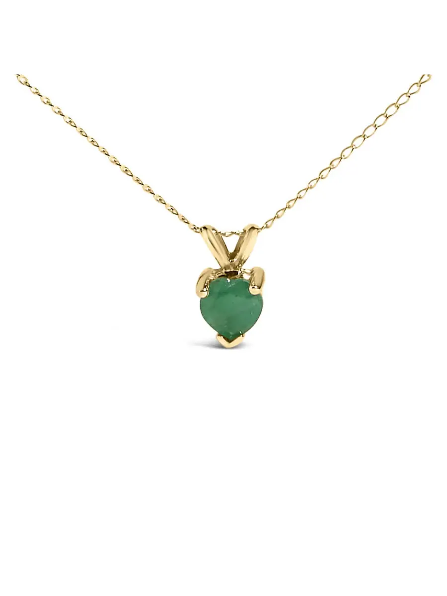 Подвеска-ожерелье Haus of Brilliance из желтого золота 14K с солитером в форме сердца 5x5 мм с — изображение 2 из 5