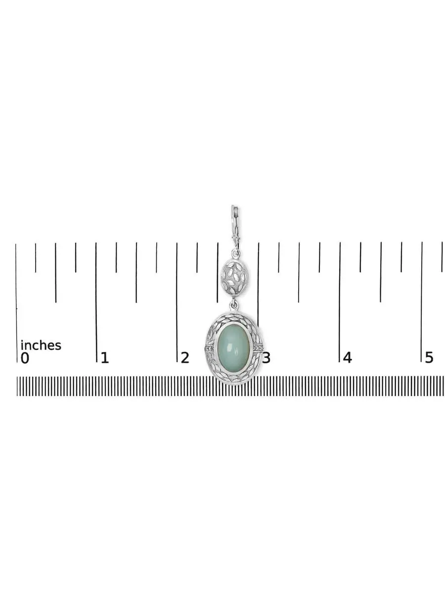 Серьги-подвески и капли Haus of Brilliance из серебра 925 пробы с халцедоном и бриллиантами (цвет — изображение 4 из 5