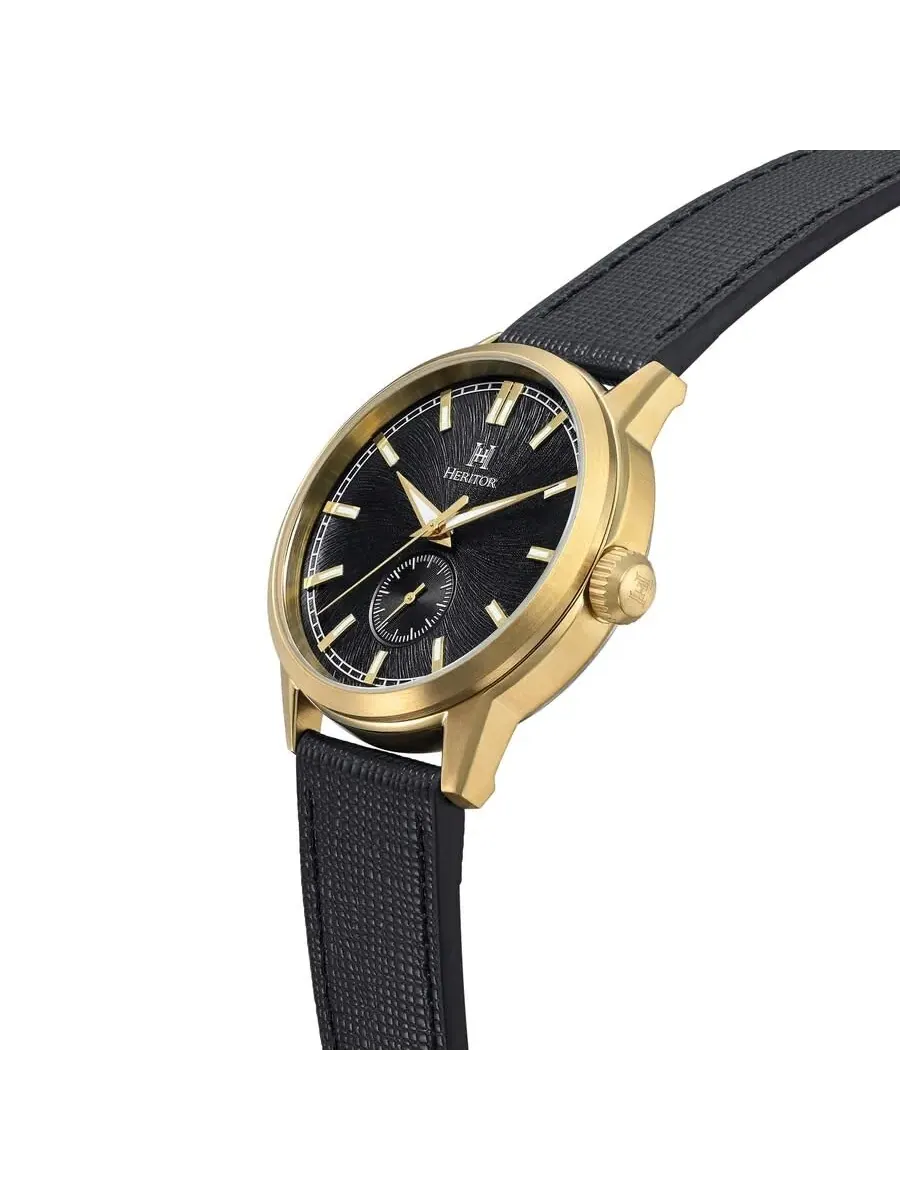 Мужские часы Heritor Argento с автоматическим механизмом и черным циферблатом HERHS3803 — изображение 2 из 3