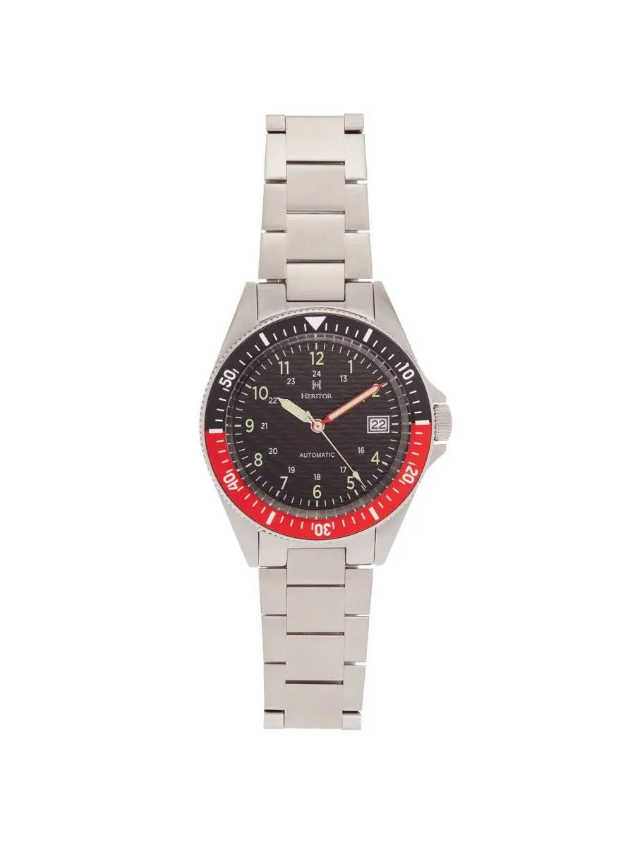 Мужские часы Heritor Calder с черным циферблатом HERHS2803