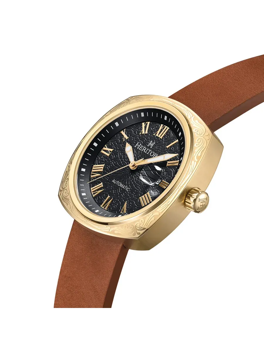 Мужские часы Heritor Davenport Black Dial HERHS3203 — изображение 2 из 3, оттенок желтый золотистый