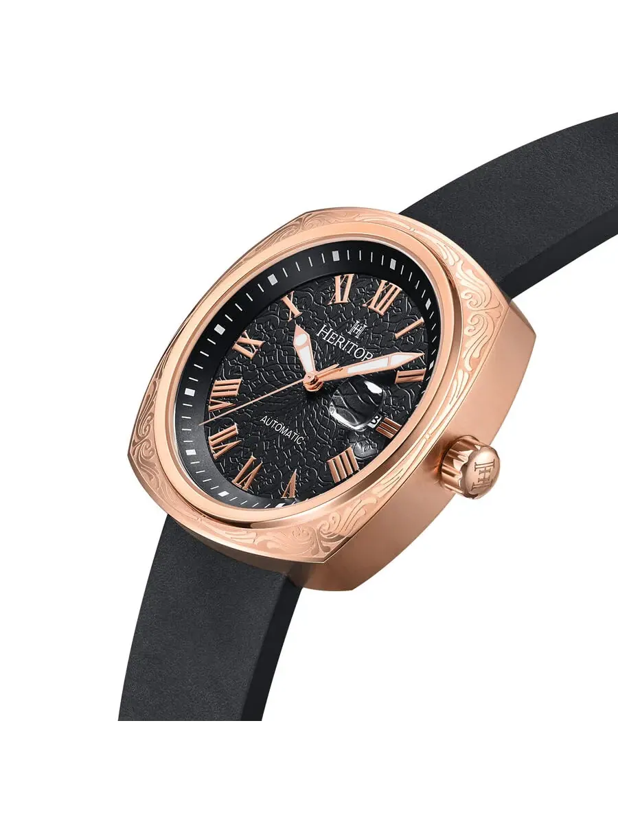 Мужские часы Heritor Davenport Black Dial HERHS3205 — изображение 2 из 3, оттенок розовый золотистый