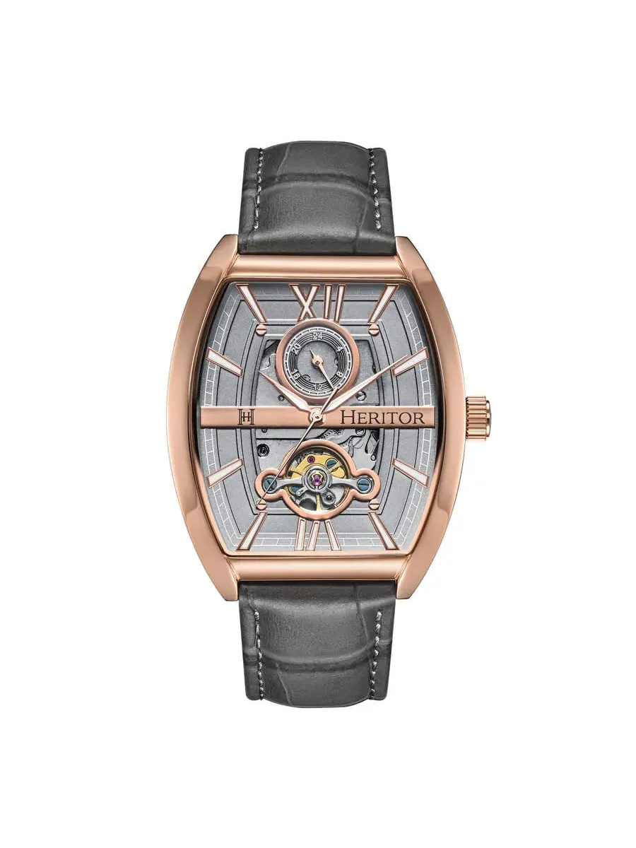 Мужские часы Heritor Masterson с автоматическим механизмом и серым циферблатом HERHS3505