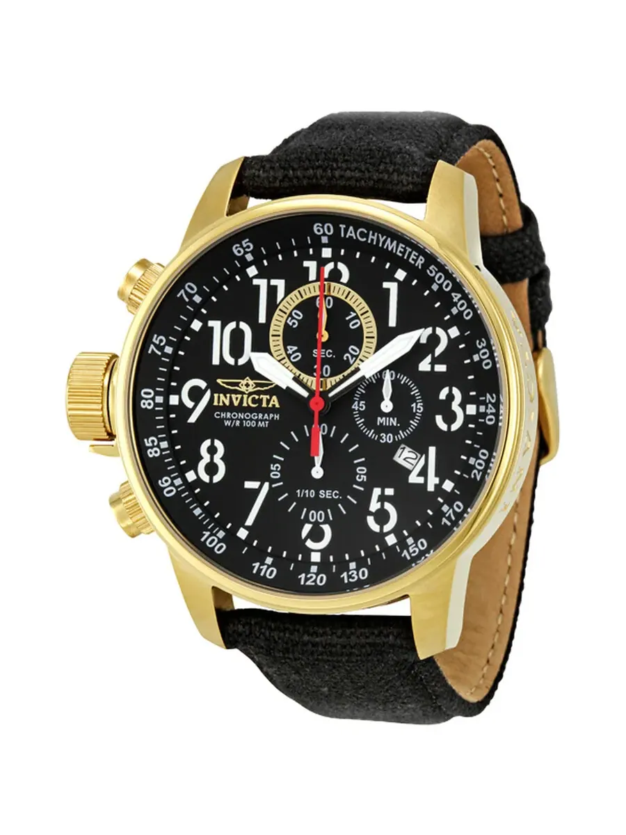 Мужские часы Invicta I-Force Lefty хронограф с черным циферблатом и золотым тоном, модель Lefty 1515 — изображение 1 из 4