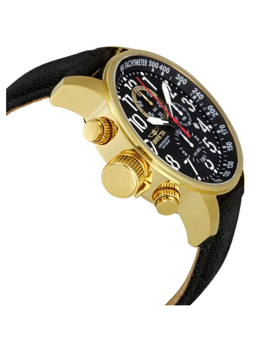 Мужские часы Invicta I-Force Lefty хронограф с черным циферблатом и золотым тоном, модель Lefty 1515 — изображение 2 из 4