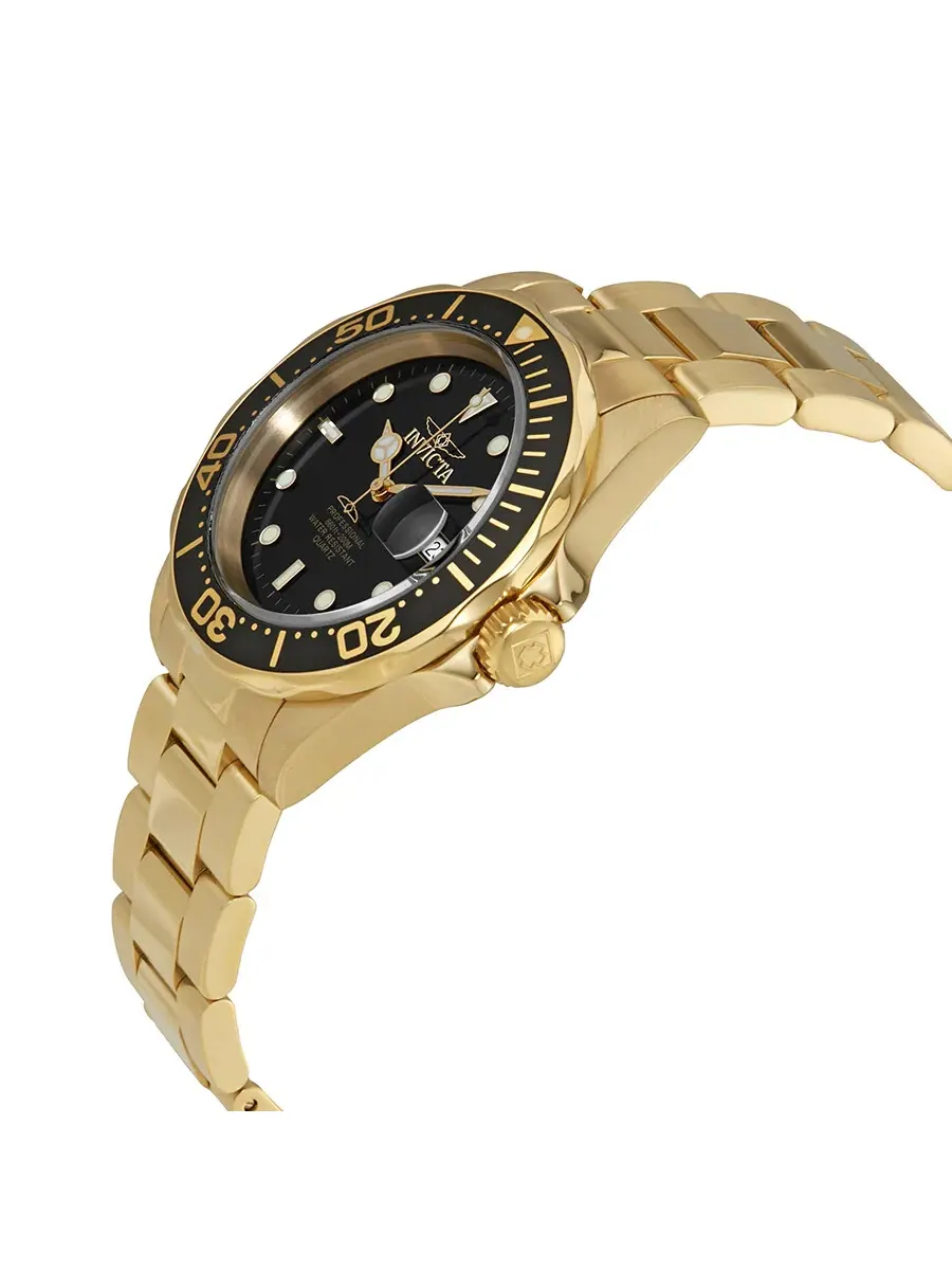 Мужские часы Invicta Mako Swiss Pro с черным циферблатом 9311 — изображение 2 из 3, оттенок желтый золотистый