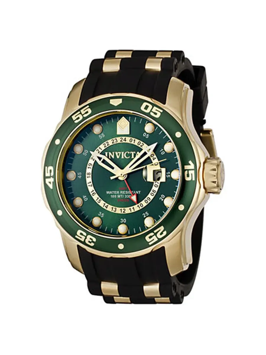 Мужские часы Invicta Pro Diver с черным полиуретановым браслетом 6994 — изображение 1 из 1, оттенок желтый золотистый