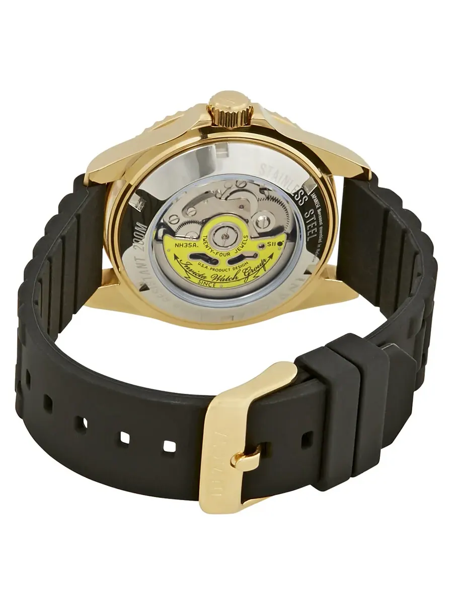 Мужские часы Invicta Pro Diver Automatic с черным циферблатом 23681 — изображение 3 из 3, оттенок желтый золотистый
