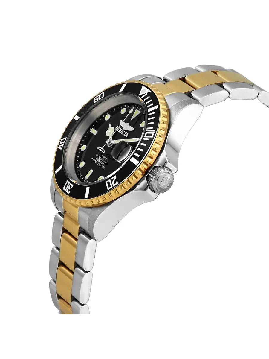 Мужские часы Invicta Pro Diver Automatic с черным циферблатом 28663 — изображение 2 из 3, оттенок желтый золотистый