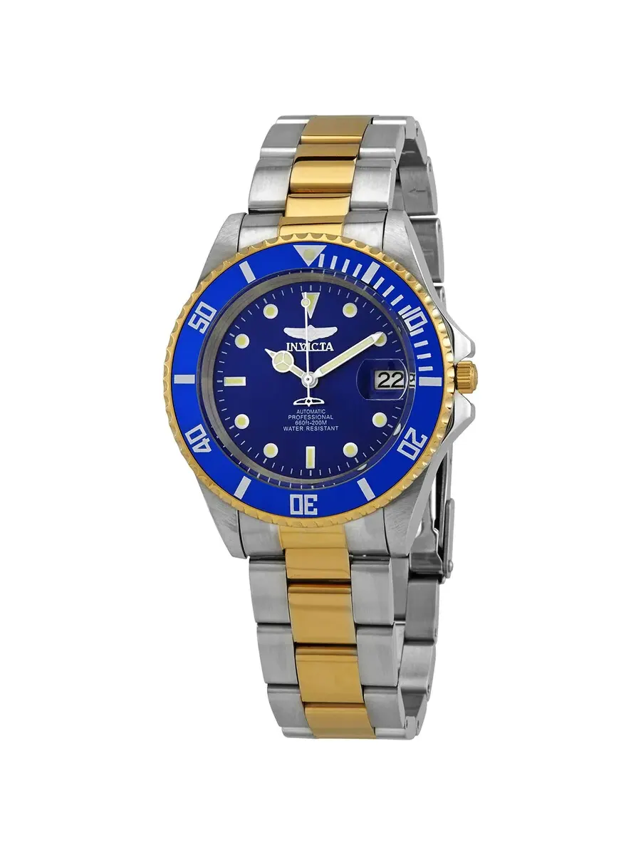 Мужские часы Invicta Pro Diver Automatic с синим циферблатом и двухцветной отделкой, модель 28662 — изображение 1 из 2