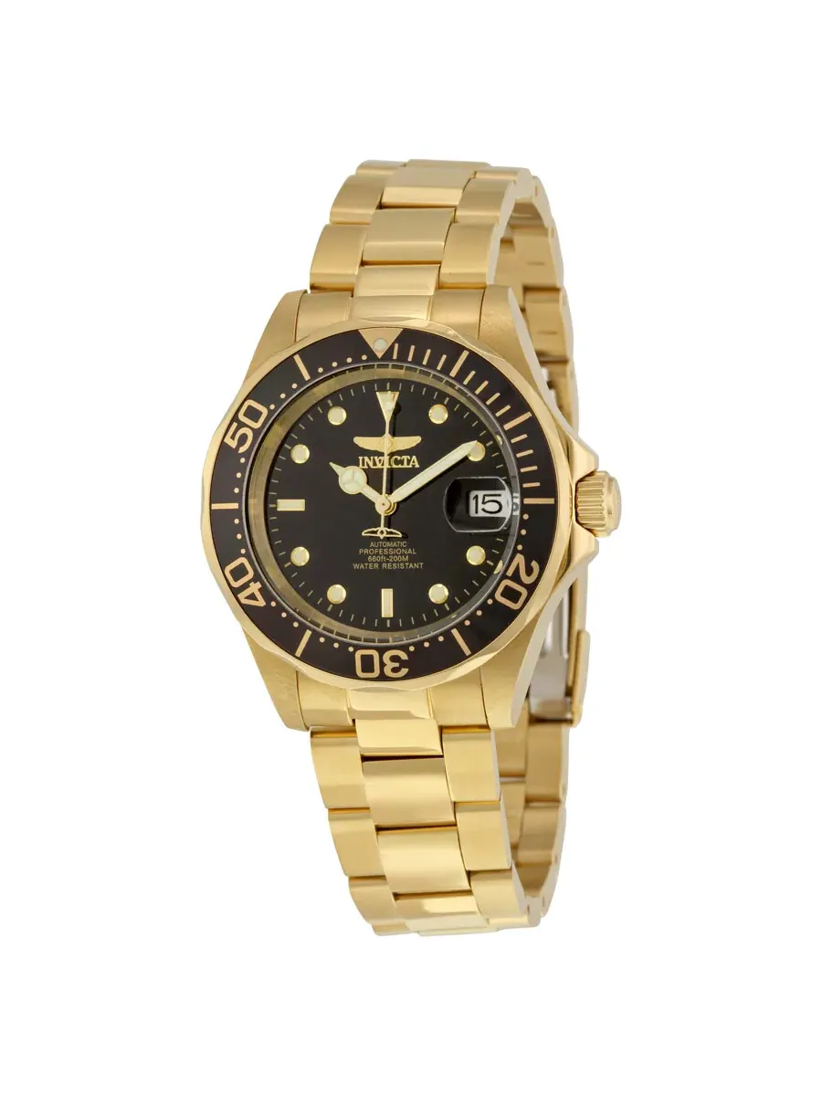 Часы Invicta Pro Diver Automatic с черным циферблатом и золотым покрытием для мужчин 8929 — изображение 1 из 3