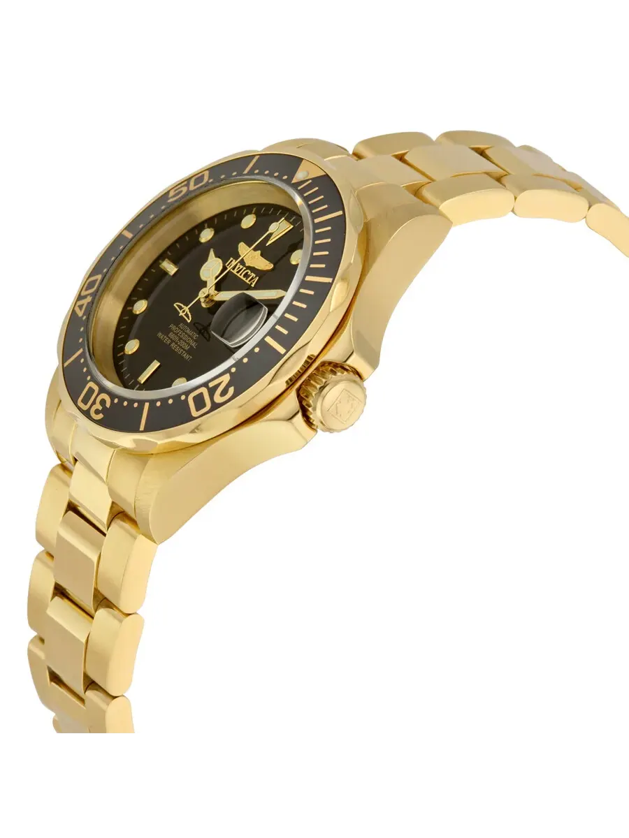 Часы Invicta Pro Diver Automatic с черным циферблатом и золотым покрытием для мужчин 8929 — изображение 2 из 3