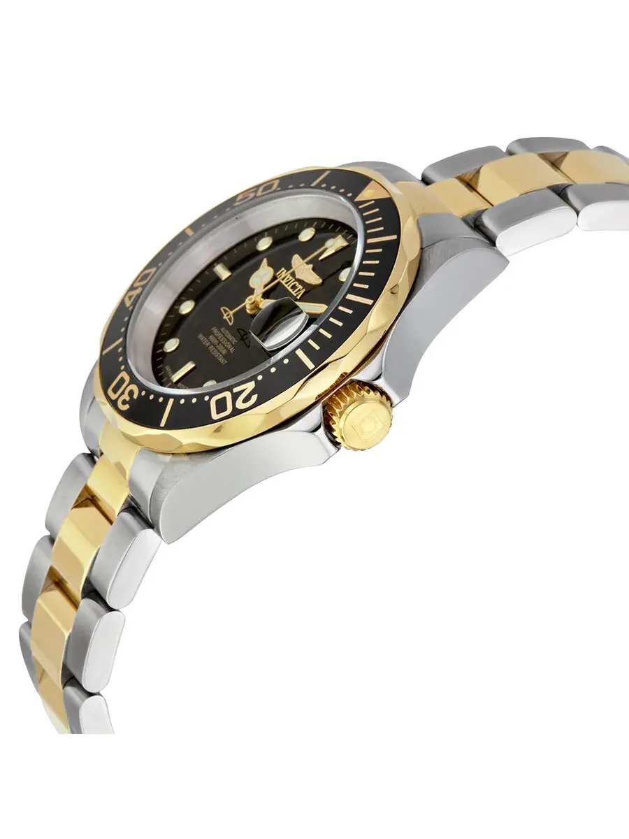 Мужские часы Invicta Pro Diver Automatic с черным циферблатом 8927 — изображение 2 из 4, оттенок желтый золотистый
