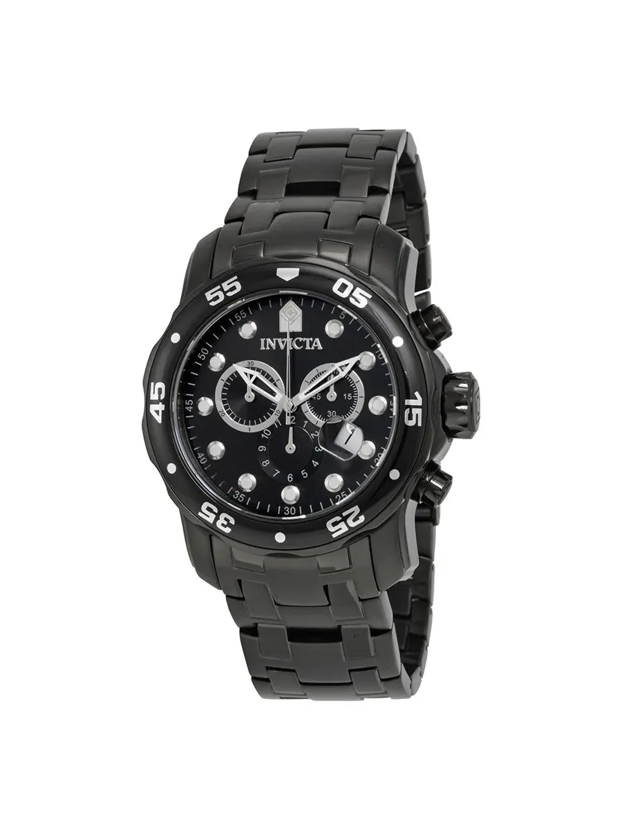 Мужские часы Invicta Pro Diver Chronograph с черным циферблатом 0076 — изображение 1 из 3, оттенок черный