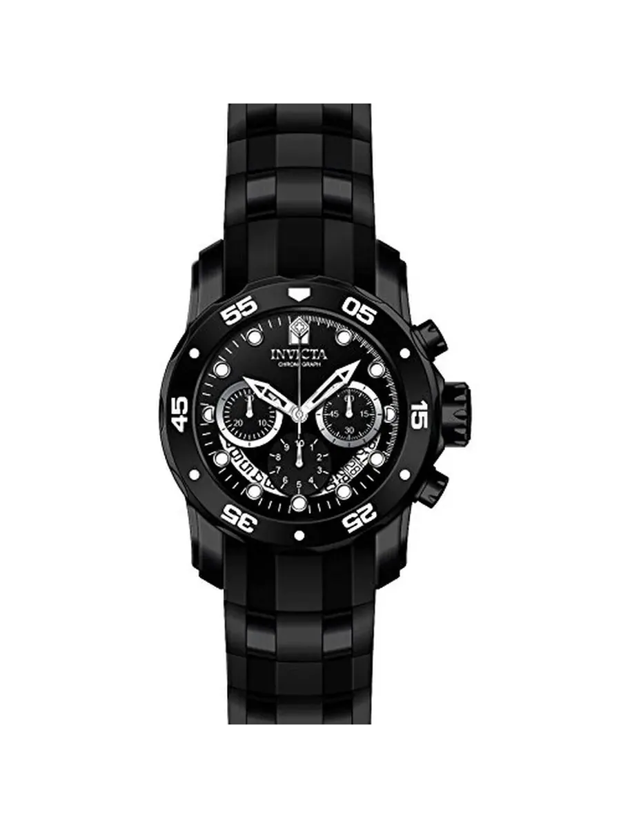 Мужские часы Invicta Pro Diver Chronograph с черным циферблатом и черным полиуретановым ремешком — изображение 2 из 2