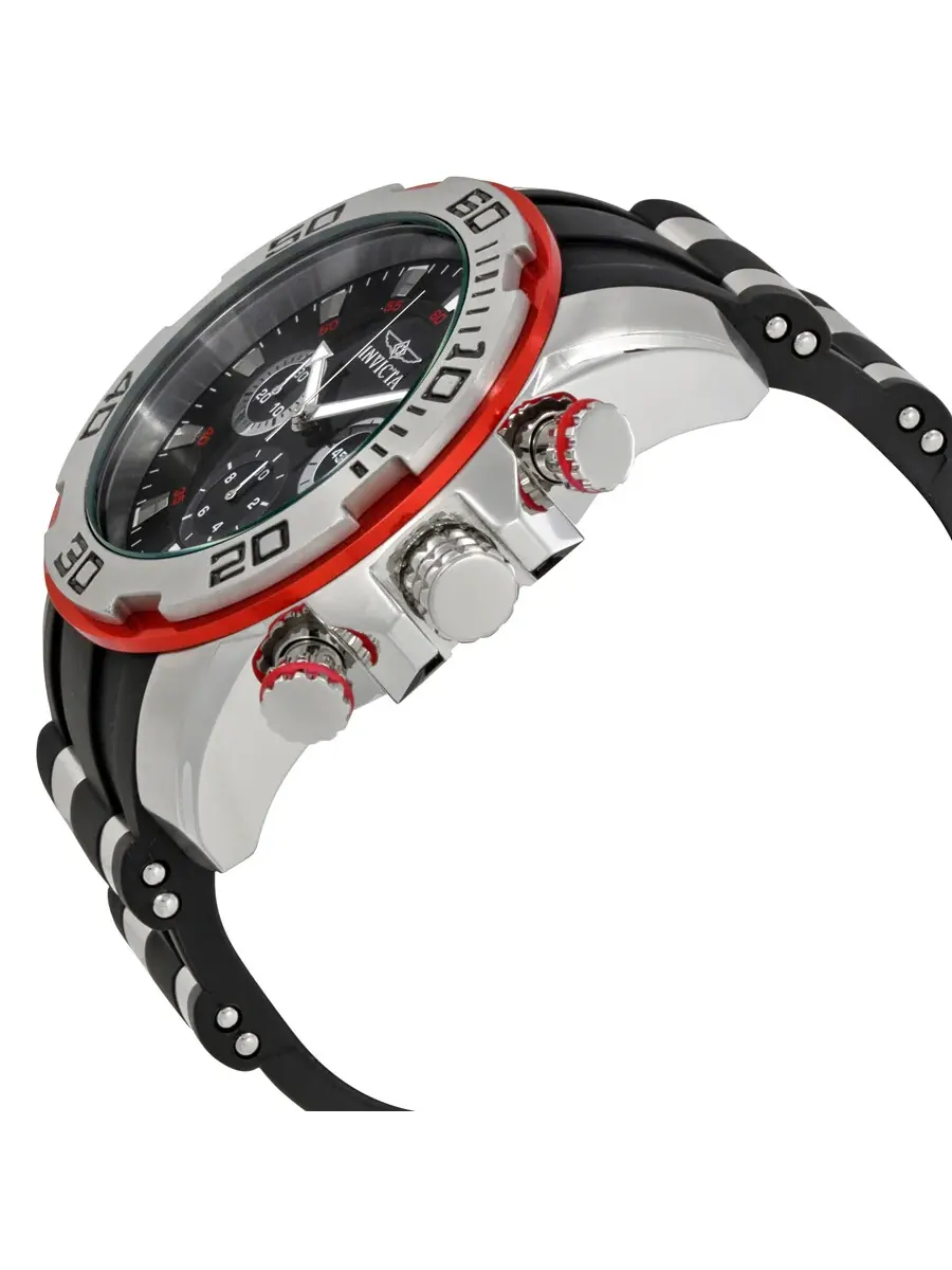 Мужские часы Invicta Pro Diver Chronograph с черным циферблатом 22307 — изображение 2 из 3, оттенок красный