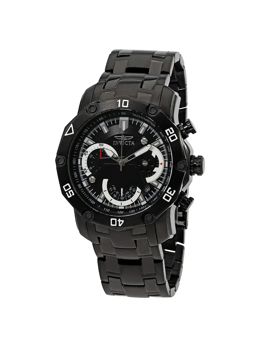 Мужские часы Invicta Pro Diver Chronograph с черным циферблатом 22763 — изображение 1 из 3, оттенок черный
