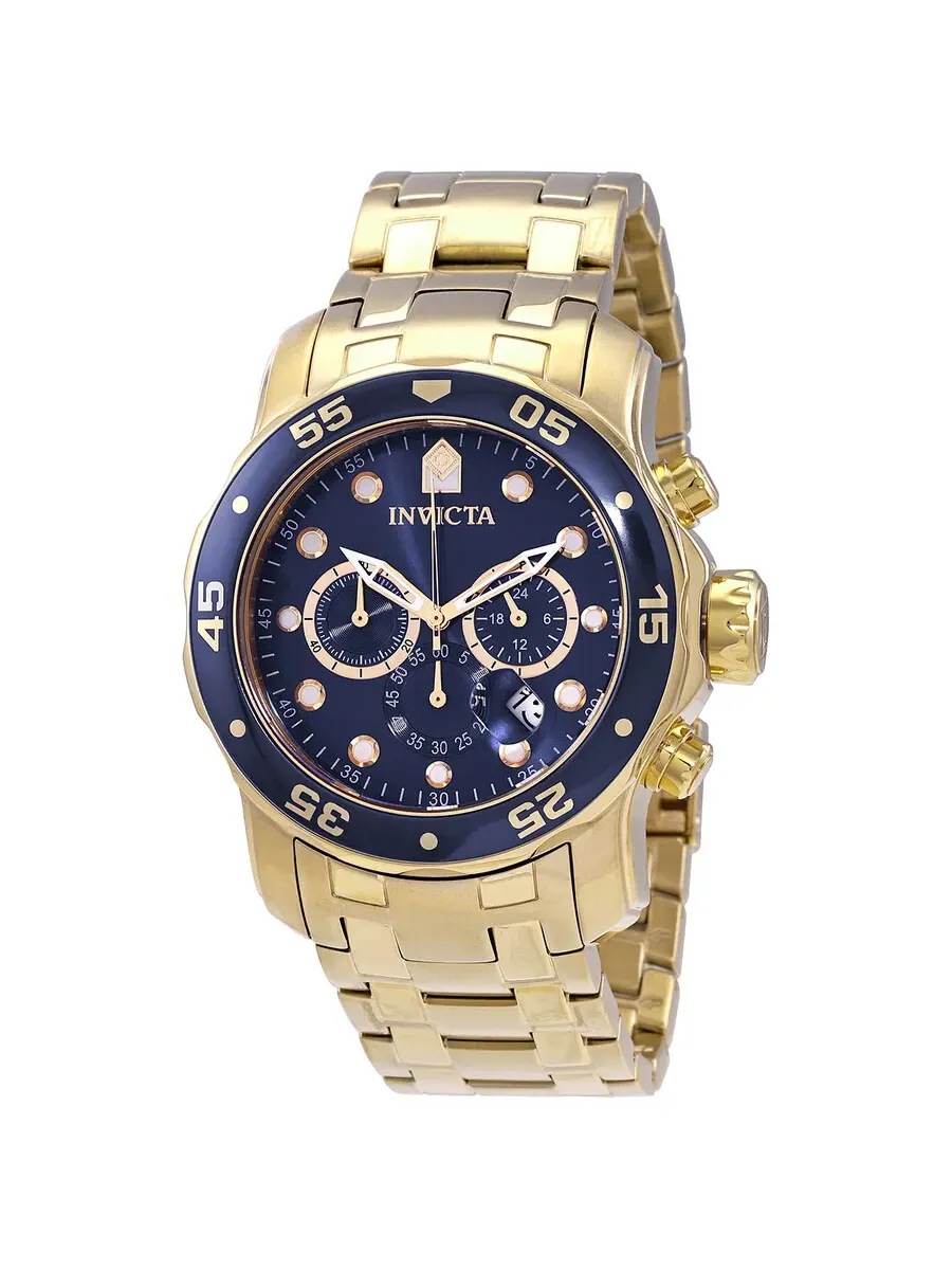 Мужские часы Invicta Pro Diver Chronograph с синим циферблатом — изображение 1 из 3, оттенок золотистый