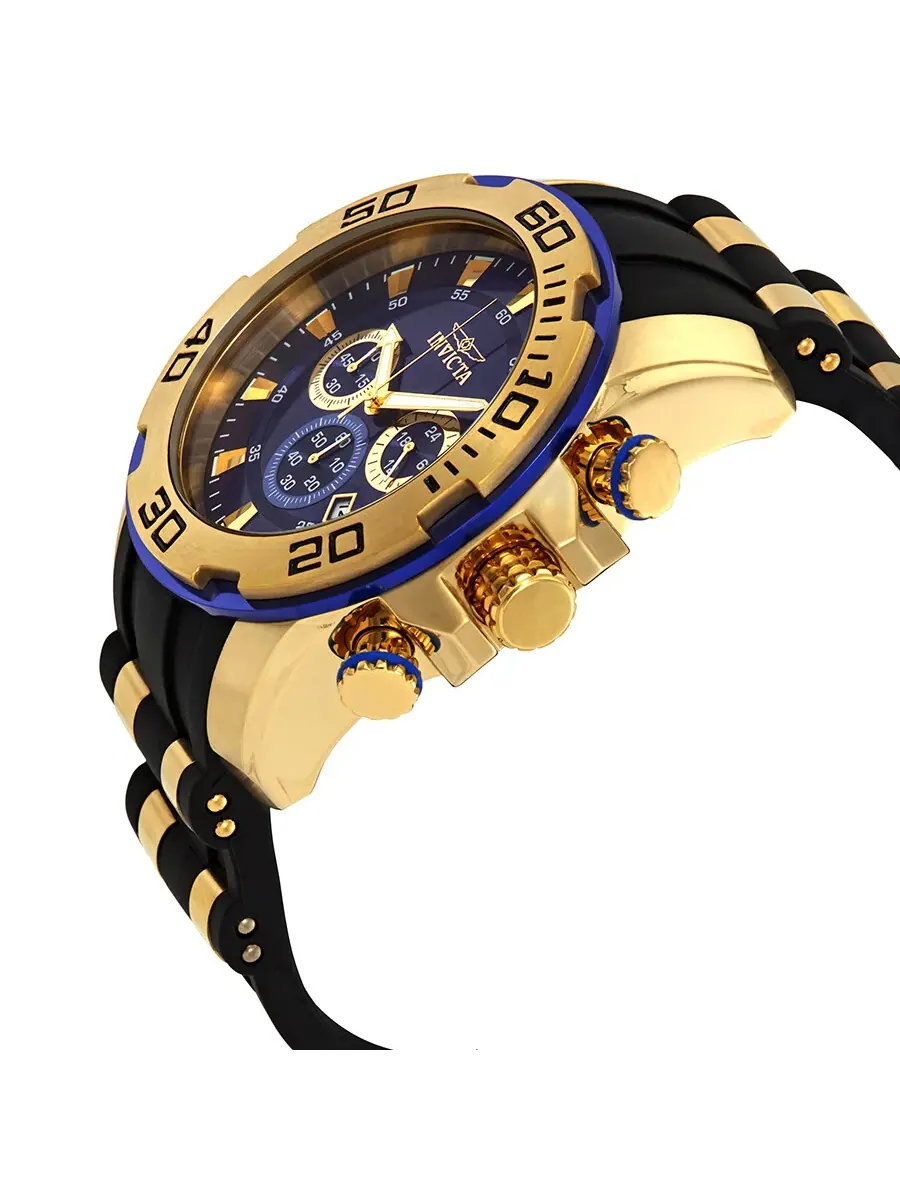 Мужские часы Invicta Pro Diver Chronograph с синим циферблатом 22313 — изображение 2 из 3, оттенок золотистый