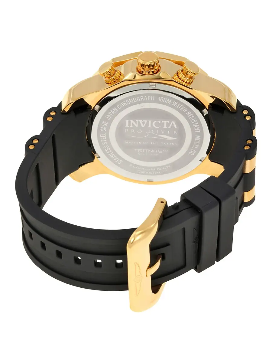 Мужские часы Invicta Pro Diver Chronograph с синим циферблатом, модель 23426 — изображение 3 из 3, оттенок желтый золотистый