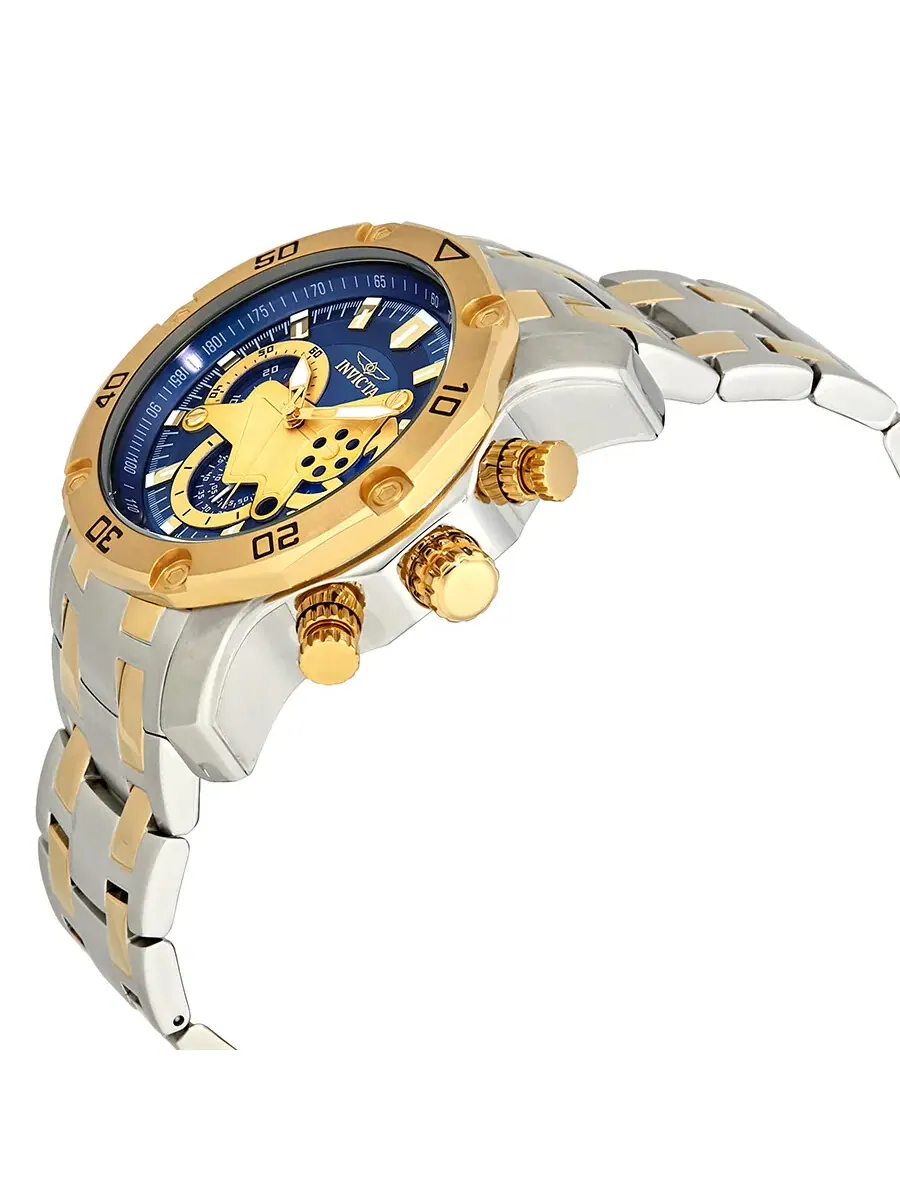 Мужские часы Invicta Pro Diver Chronograph с синим циферблатом 22762 — изображение 2 из 3, оттенок желтый золотистый