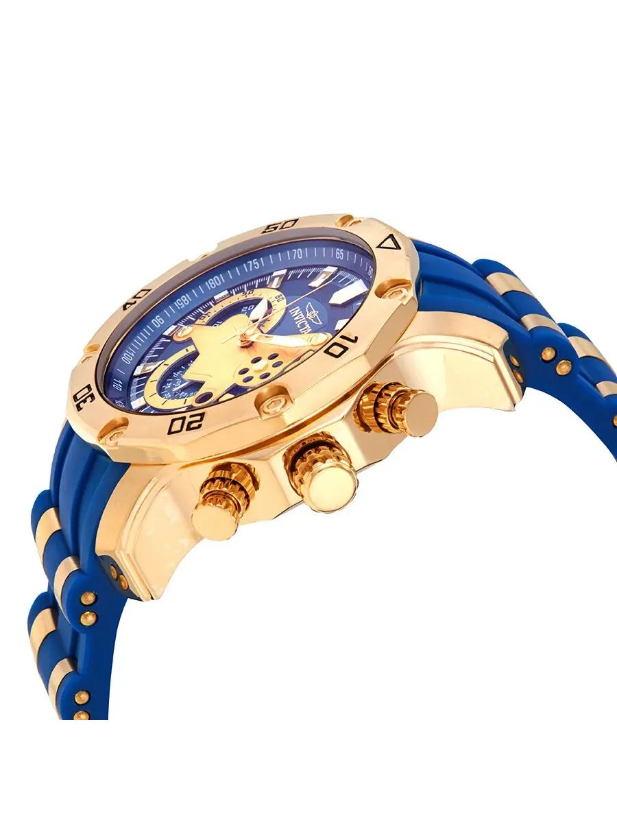 Мужские часы Invicta Pro Diver Chronograph с синим циферблатом 22798 — изображение 2 из 3, оттенок желтый золотистый
