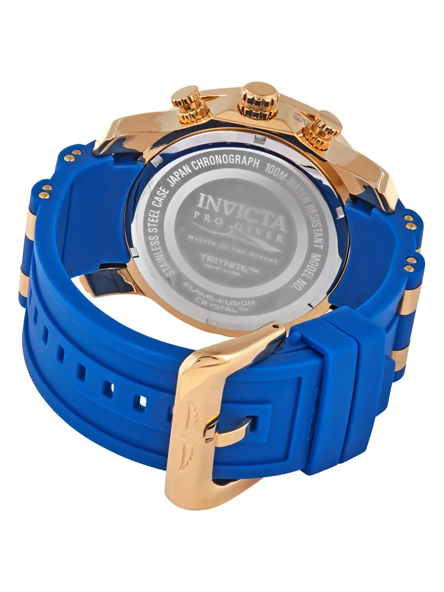 Мужские часы Invicta Pro Diver Chronograph с синим циферблатом 22798 — изображение 3 из 3, оттенок желтый золотистый
