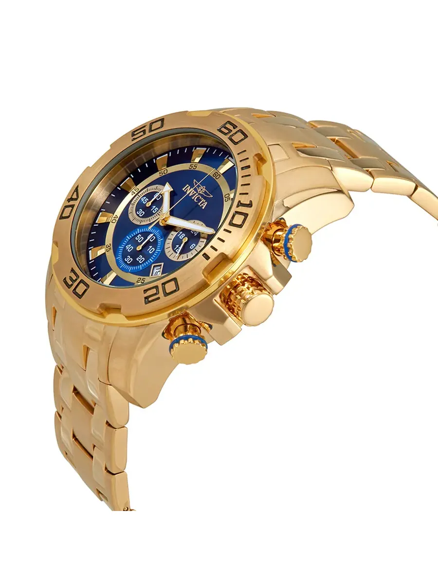 Мужские часы Invicta Pro Diver Chronograph с синим циферблатом 22321 — изображение 2 из 3, оттенок желтый золотистый