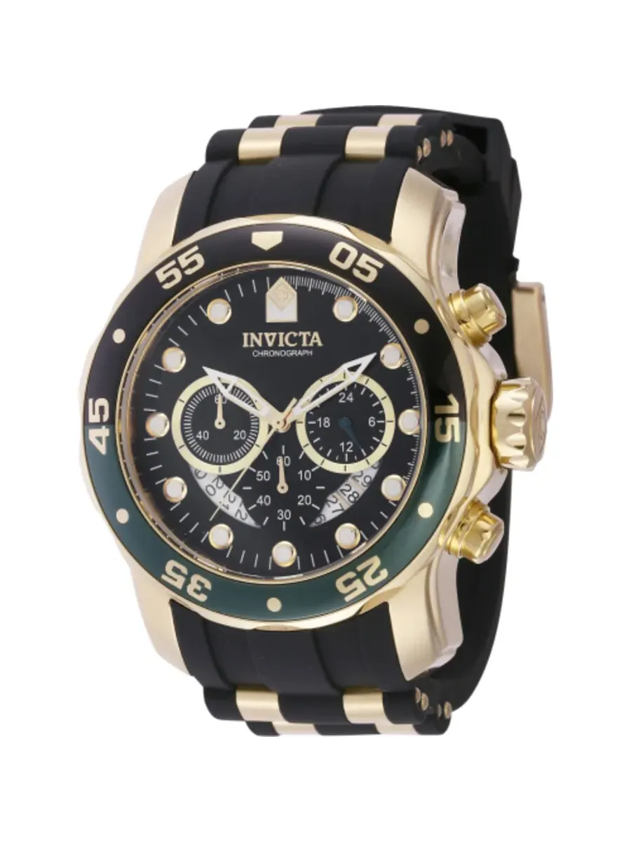 Мужские кварцевые часы Invicta Pro Diver Chronograph GMT с черным циферблатом, артикул 44522 — изображение 1 из 1
