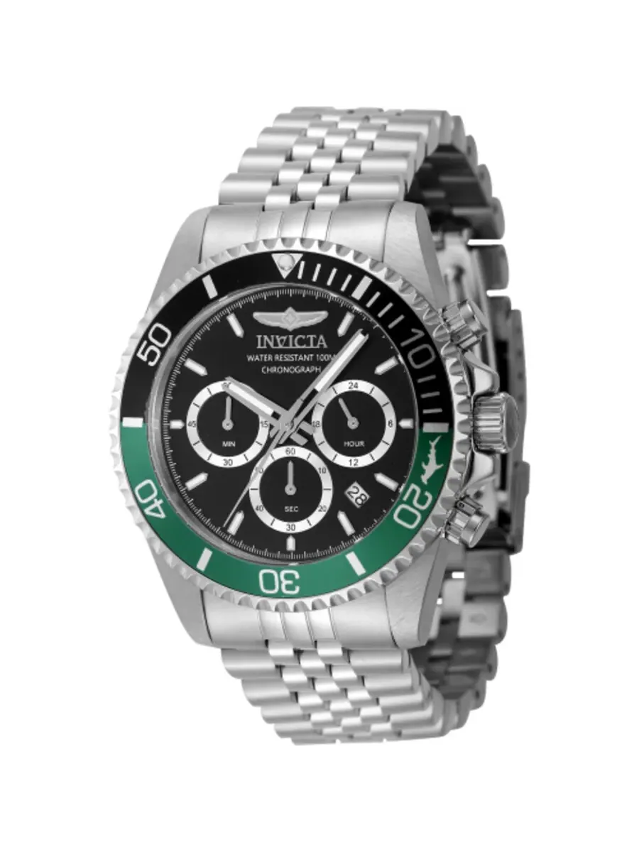 Мужские часы Invicta Pro Diver Chronograph GMT Quartz с черным циферблатом и безелем Sprite 48380 — изображение 1 из 1